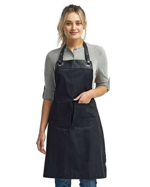 RP123 Espresso Bib Apron - Black/ Black