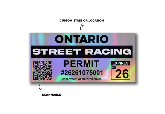 Street Racing Permit Sticker Holographic